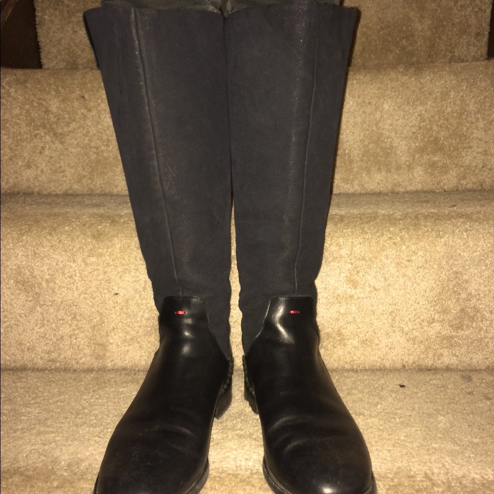 Ellen Degeneres ED leather wide calf boots Size 9M